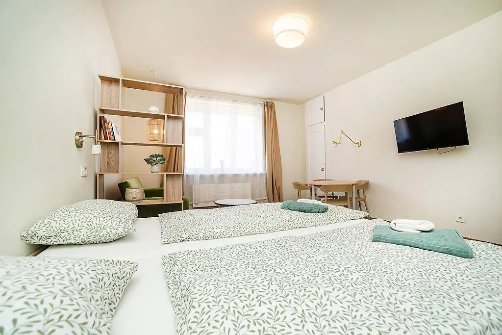 Modern Studio With Balcony, Tv Prague Apartment